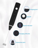 Milk Frother Handheld, Milk Frother Electric Rechargeable USB, Electric Whisk Powerful 14000rpm, Portable Coffee Frother, Mini Matcha Whisk
