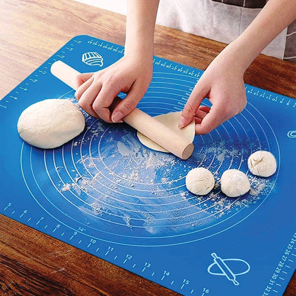 Silicone Roti & Dough Rolling Mat Set – Non-Stick Chapati Baking Mat (50×40 cm) | Multi-Color Pack of 7 with 6 Dough Cutters