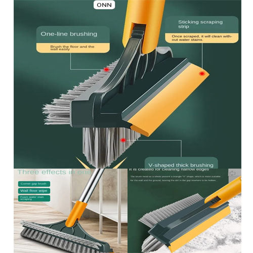 Bathroom Cleaning Brush with Wiper Upgraded 3 in 1 Tiles Cleaning Brush Bathroom Brush with Long Handle 180° Rotate Bathroom Floor Cleaning Brush Bathroom Cleaning Accessories