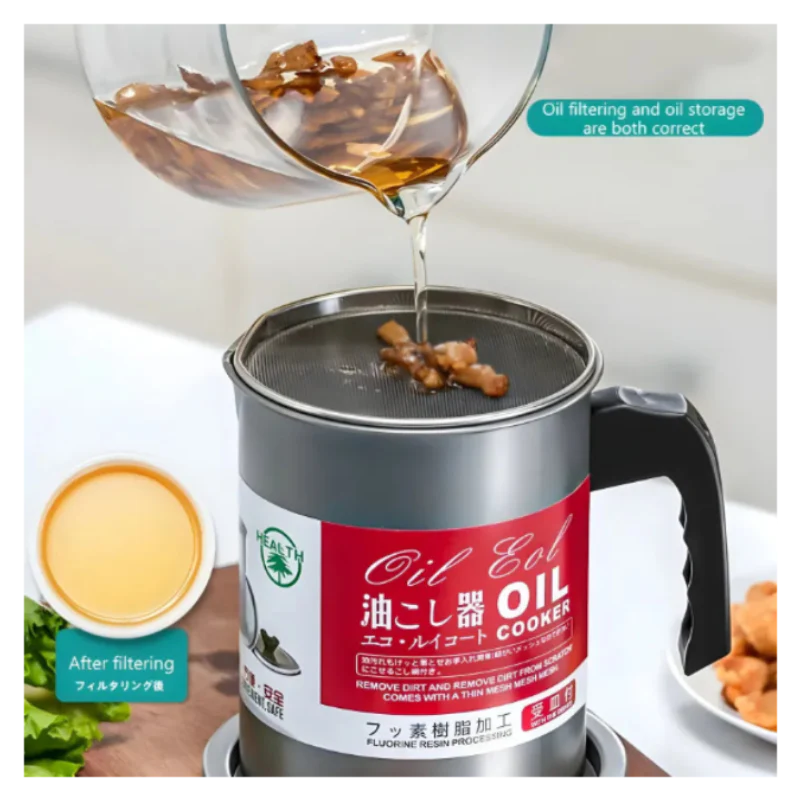 Oil Fryer Cooker with Stainless Steel Mesh Filter & Lid