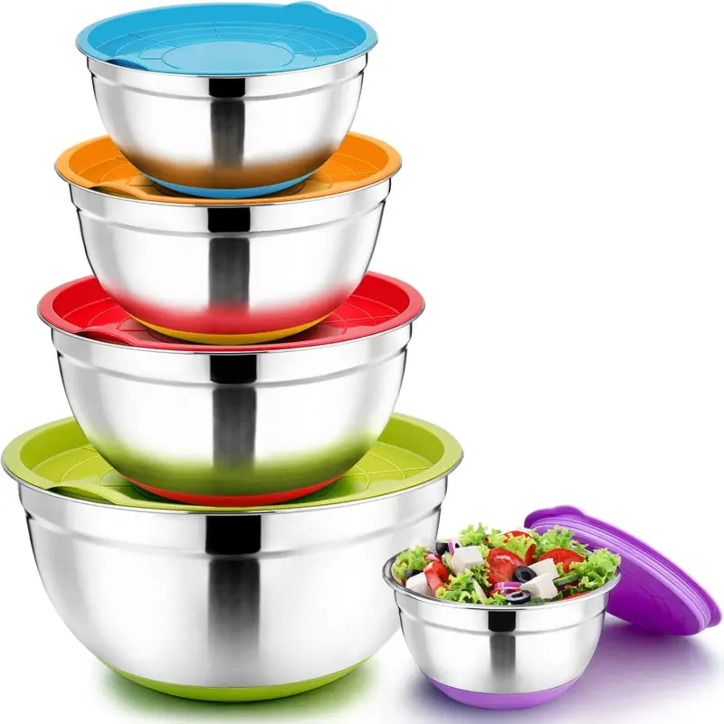 Stainless Steel Colourful 5 Pcs Bowl Set